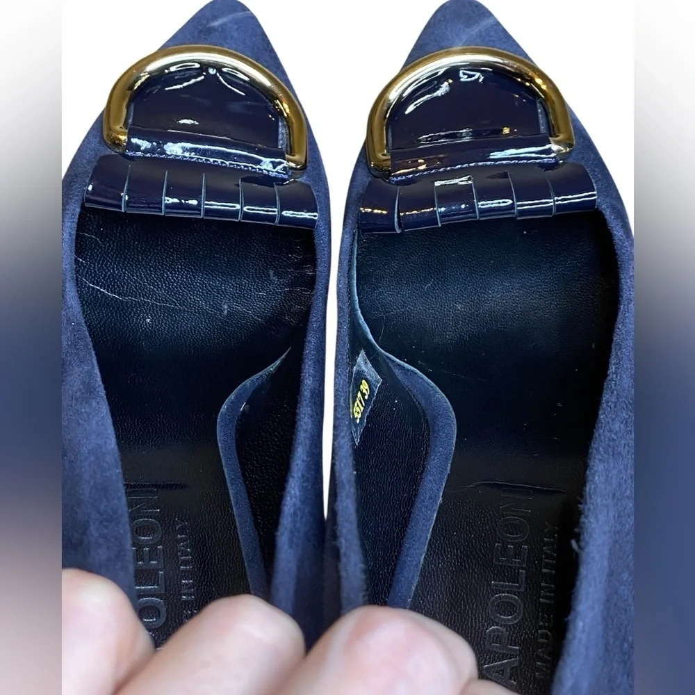 Napoleoni Vintage Suede Black Italian Pump Womens Size EU 39 or US 8.5